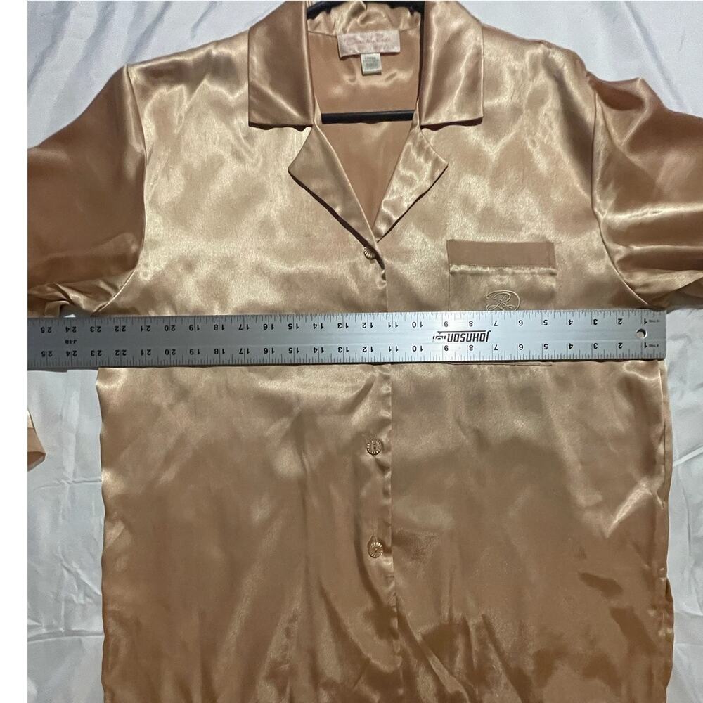 Oscar de la Renta Pink Label Satin Lounge Top - Women’s L - Champagne – EUC - Picture 9 of 9